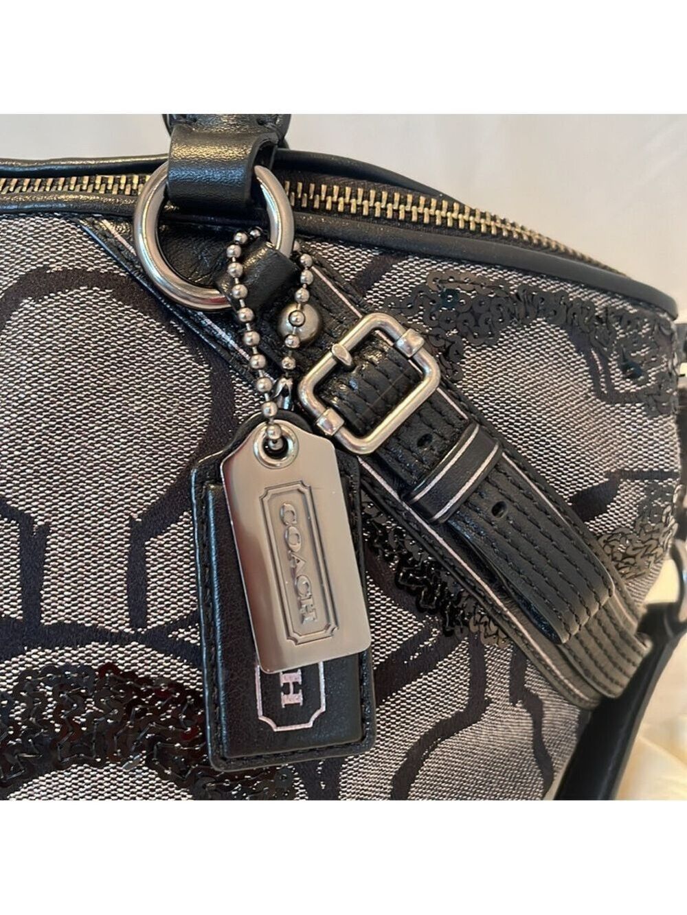 Coach Madison Signature Op Art Sophia Satchel - Picture 3 of 13